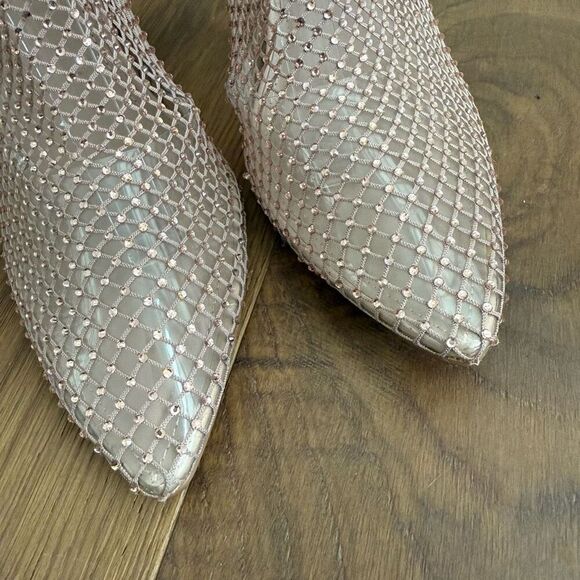 NWOT Charles David AfterHours Blush Rhinestone Stiletto Heels Booties 11 - Picture 4 of 10
